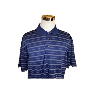 Champions Tour Golf Polo Shirt Men’s XL Blue Strip Short Sleeve Master Ryder